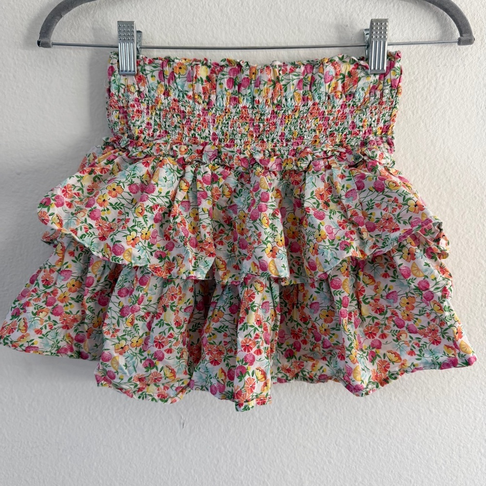 Janie and Jack Youth Girls Ruffle Hailey Smocked Floral Mini Skirt Size 8